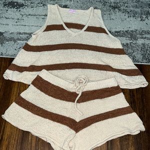 Pink Lily Knitted short set